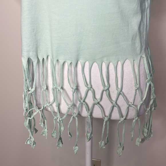 Vans Mint Green Fringe Women's Top - Picture 2 of 8